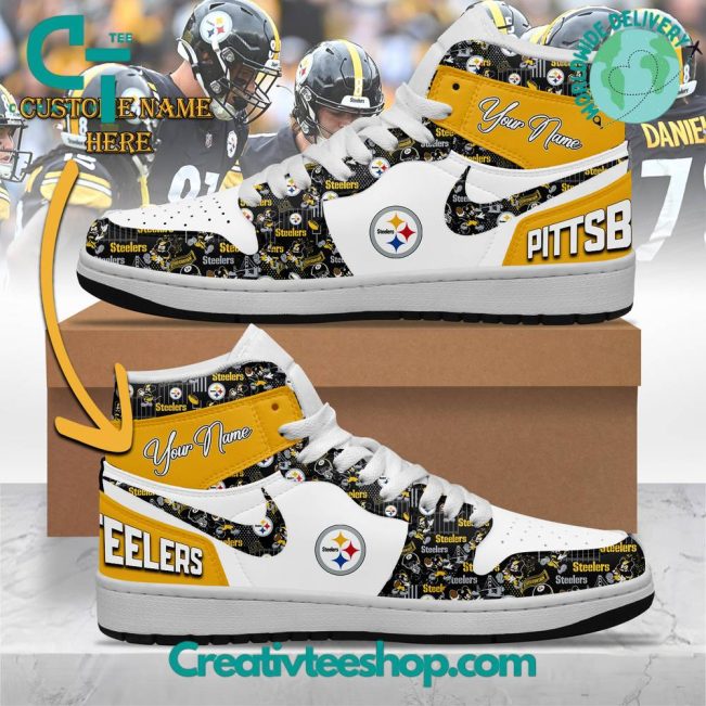 NFL Pittsburgh Steelers Custom Name Air Jordan 1 Sneaker - soulcals.com