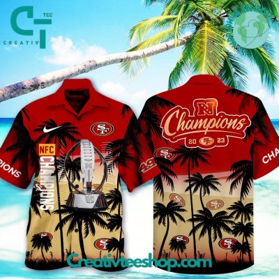 NFL San Francisco 49ers Champions NFC 2023 Hawaiian Set - Teesmith