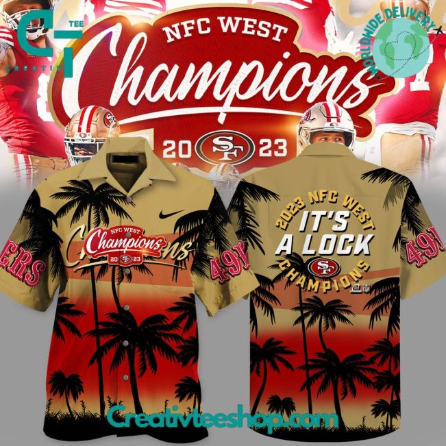 NFL San Francisco 49ers Champions NFC West Division 2023 Hawaiian Set - Teesmith