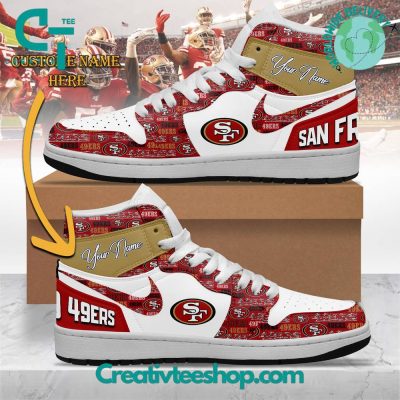 NFL San Francisco 49ers Custom Name Air Jordan 1 Sneaker - soulcals.com