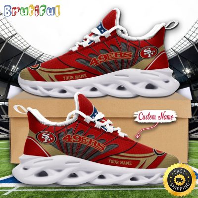 NFL San Francisco 49ers Max Soul Shoes Custom Name Football Shoes Sports