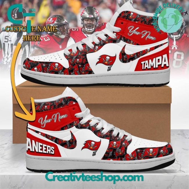 NFL Tampa Bay Buccaneers Custom Name Air Jordan 1 Sneaker - soulcals.com