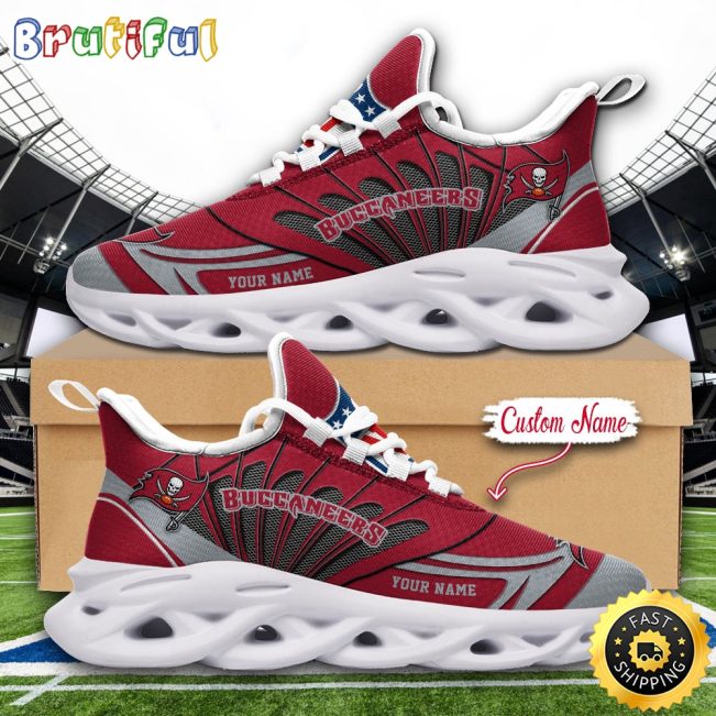 NFL Tampa Bay Buccaneers Max Soul Shoes Custom Name Football Shoes Sports