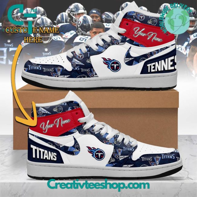 NFL Tennessee Titans Custom Name Air Jordan 1 Sneaker - soulcals.com