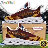 NFL Washington Commanders Max Soul Shoes Custom Name Football Shoes Sports