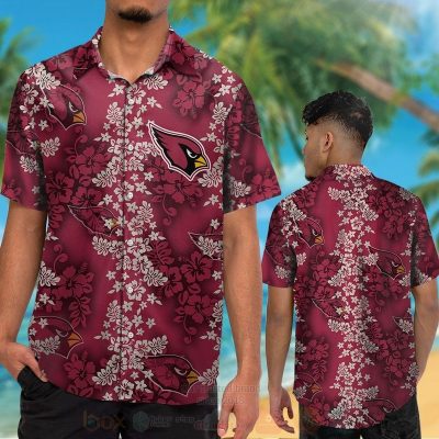 Nfl Arizona Cardinals Red-White Hibiscus Flower Hawaiian Shirt, Short - Hot Sale 2025
