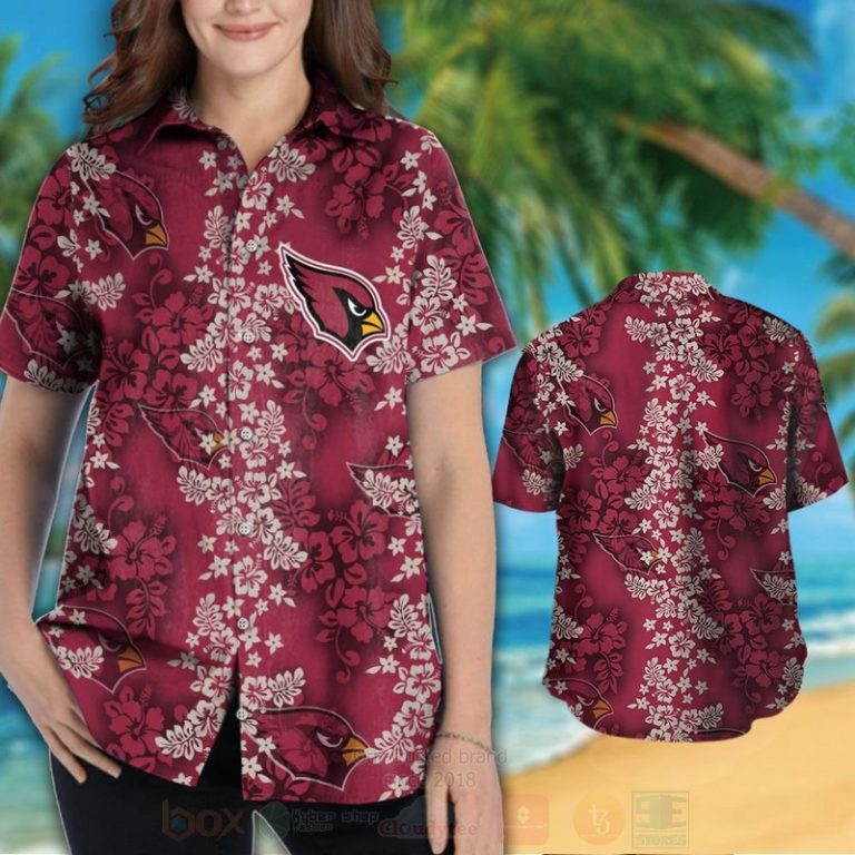 Nfl Arizona Cardinals Red-White Hibiscus Flower Hawaiian Shirt, Short - Hot Sale 2025