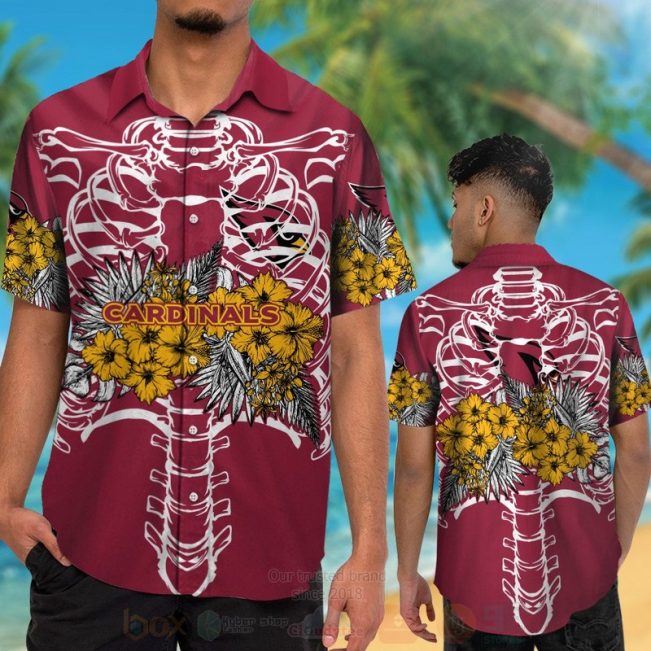 Nfl Arizona Cardinals Skeleton Hawaiian Shirt, Short - Hot Sale 2025