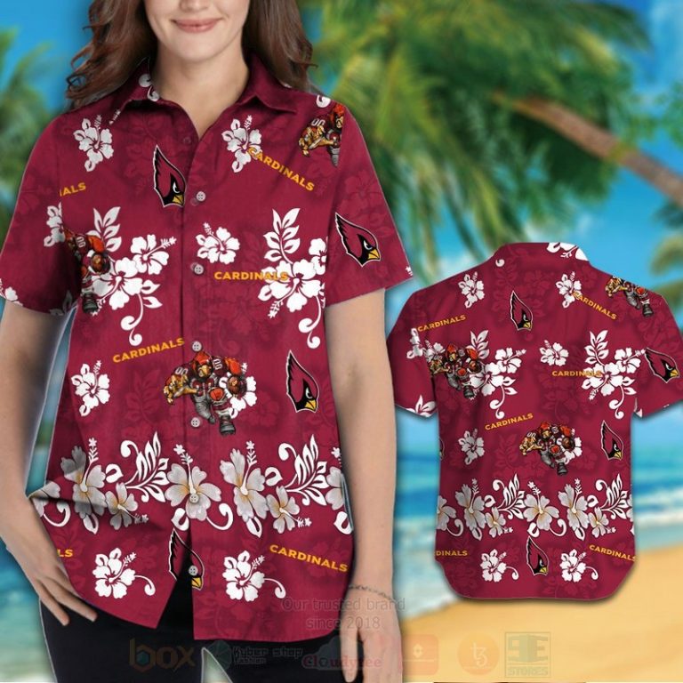 Nfl Arizona Cardinals White Hibiscus Flower Hawaiian Shirt, Short - Hot Sale 2025