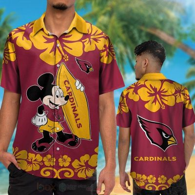 Nfl Arizona Cardinals And Mickey Mouse Hawaiian Shirt, Short - Hot Sale 2025