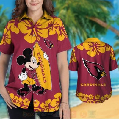 Nfl Arizona Cardinals And Mickey Mouse Hawaiian Shirt, Short - Hot Sale 2025