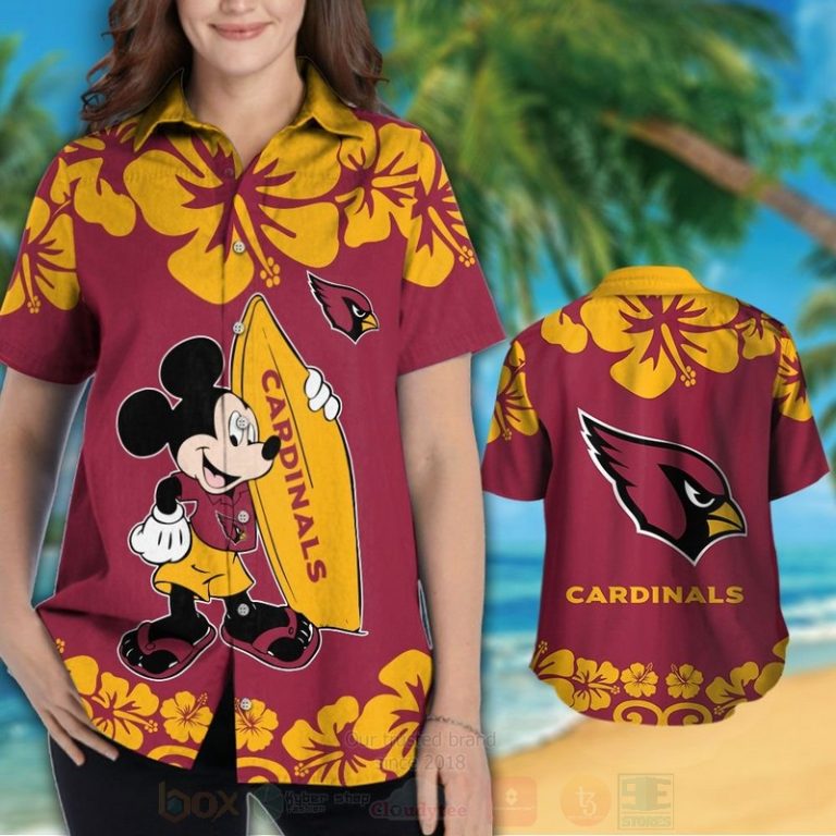 Nfl Arizona Cardinals And Mickey Mouse Hawaiian Shirt, Short - Hot Sale 2025