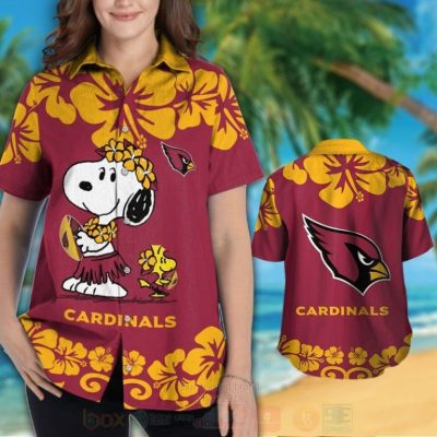 Nfl Arizona Cardinals And Snoopy Cute Hawaiian Shirt, Short - Hot Sale 2025