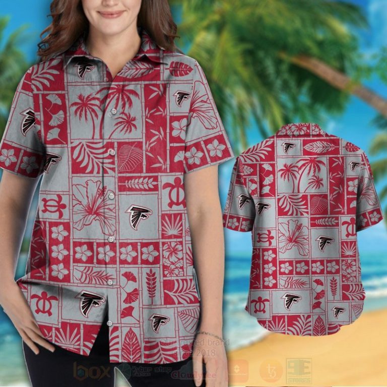 Nfl Atlanta Falcons Turtle And Flower Hawaiian Shirt, Short - Hot Sale 2025