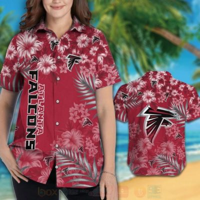 Nfl Atlanta Falcons White Hibiscus Flower Hawaiian Shirt, Short - Hot Sale 2025