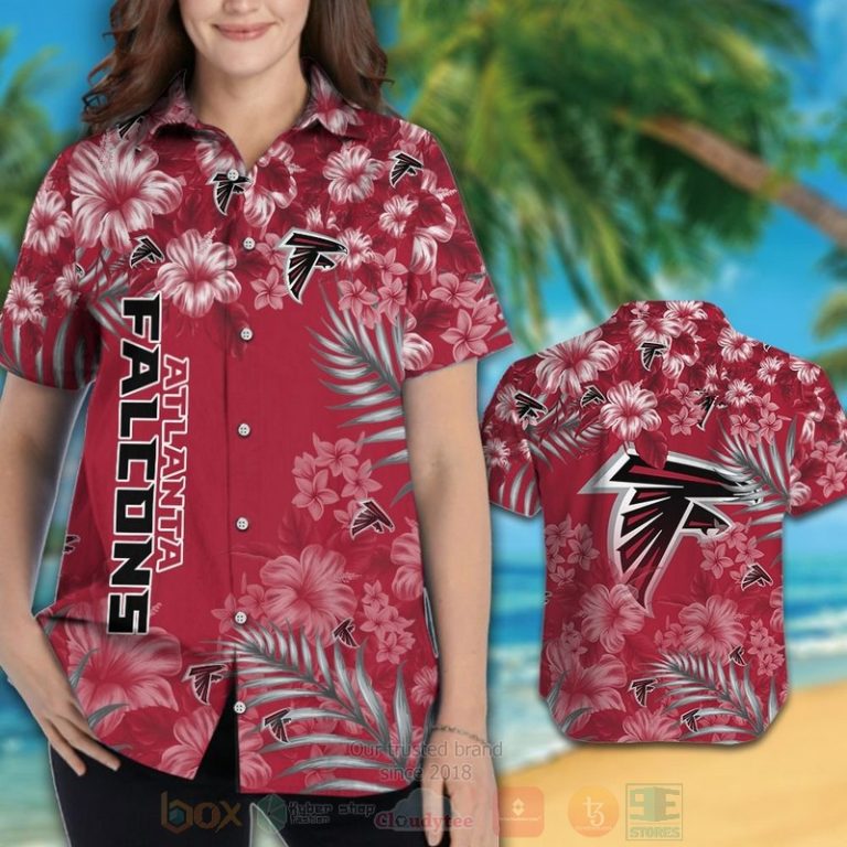 Nfl Atlanta Falcons White Hibiscus Flower Hawaiian Shirt, Short - Hot Sale 2025