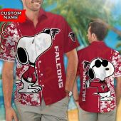 Nfl Atlanta Falcons And Snoopy Custom Name Hawaiian Shirt Short.jpg - demo10
