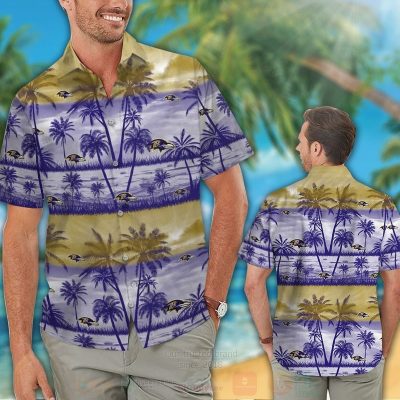 Nfl Baltimore Ravens Blue-Yellow Hawaiian Shirt, Short - Hot Sale 2025