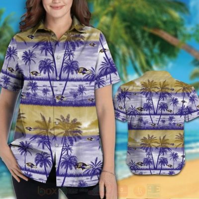 Nfl Baltimore Ravens Blue-Yellow Hawaiian Shirt, Short - Hot Sale 2025