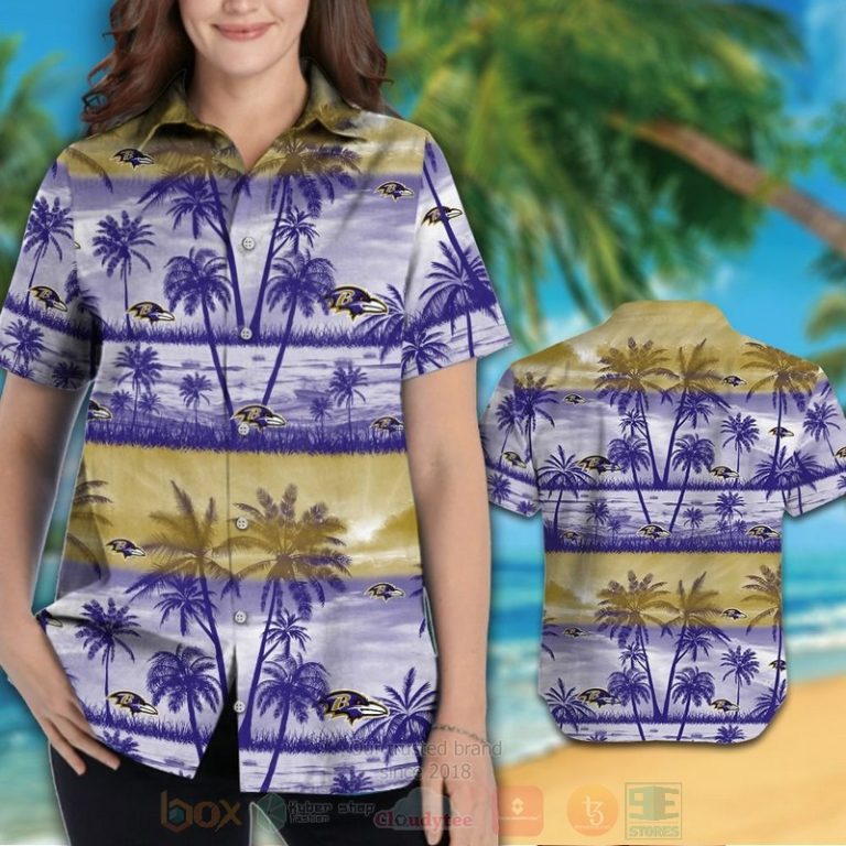 Nfl Baltimore Ravens Blue-Yellow Hawaiian Shirt, Short - Hot Sale 2025
