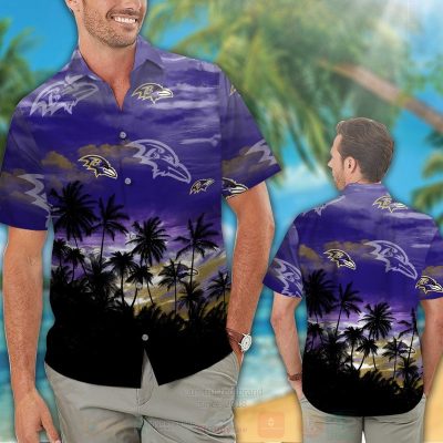 Nfl Baltimore Ravens Blue Skye Hawaiian Shirt, Short - Hot Sale 2025