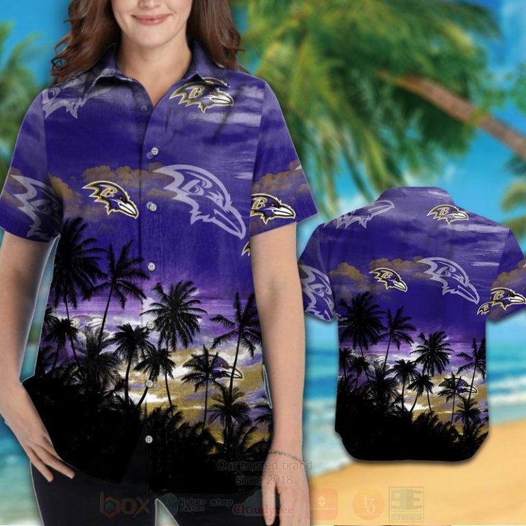 Nfl Baltimore Ravens Blue Skye Hawaiian Shirt, Short - Hot Sale 2025