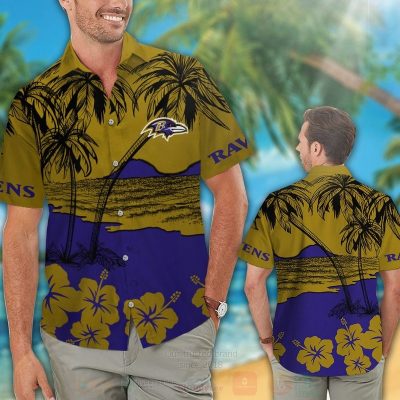 Nfl Baltimore Ravens Brown Hawaiian Shirt, Short - Hot Sale 2025