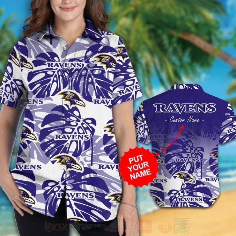Nfl Baltimore Ravens Custom Name Hawaiian Shirt, Short - Hot Sale 2025