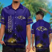 Nfl Baltimore Ravens Dark Blue Hawaiian Shirt Short.jpg - demo10