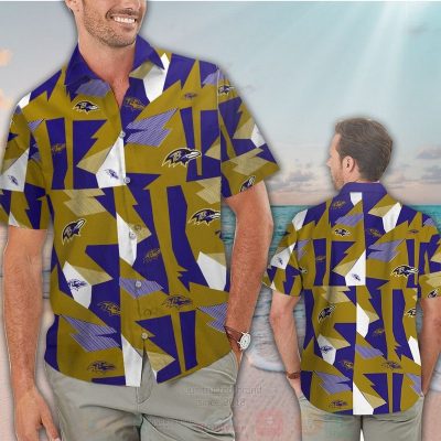 Nfl Baltimore Ravens Navy-Brown Hawaiian Shirt, Short - Hot Sale 2025