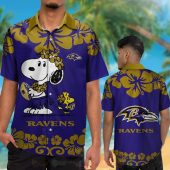 Nfl Baltimore Ravens Snoopy And Woodstock Hawaiian Shirt Short.jpg - demo10