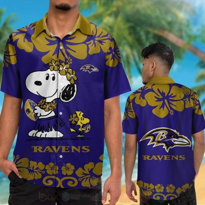 Nfl Baltimore Ravens Snoopy And Woodstock Hawaiian Shirt, Short - Hot Sale 2025