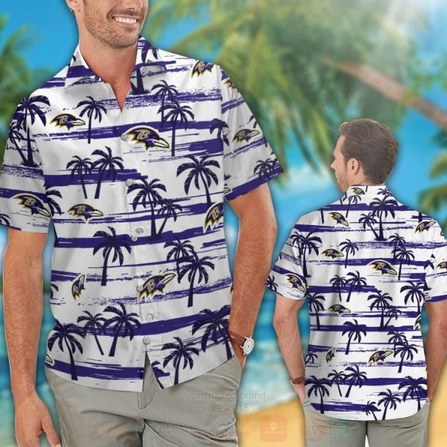 Nfl Baltimore Ravens White-Navy Hawaiian Shirt, Short - Hot Sale 2025