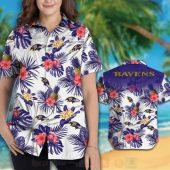 Nfl Baltimore Ravens White Red Hibiscus Flowers Hawaiian Shirt Short 1 768x768 1.jpg - demo10
