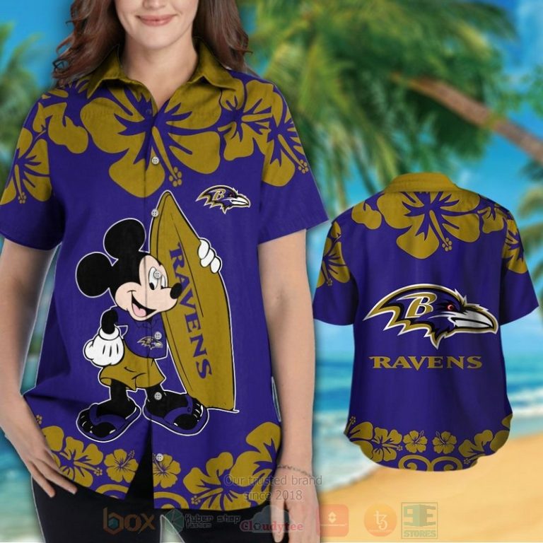 Nfl Baltimore Ravens And Mickey Mouse Hawaiian Shirt, Short - Hot Sale 2025
