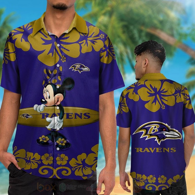 Nfl Baltimore Ravens And Minnie Mouse Hawaiian Shirt, Short - Hot Sale 2025
