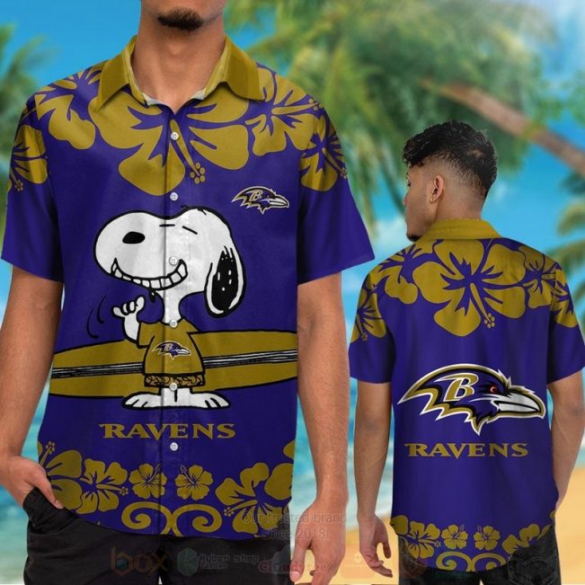 Nfl Baltimore Ravens And Snoopy Hawaiian Shirt, Short - Hot Sale 2025
