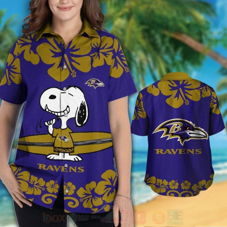 Nfl Baltimore Ravens And Snoopy Hawaiian Shirt, Short - Hot Sale 2025