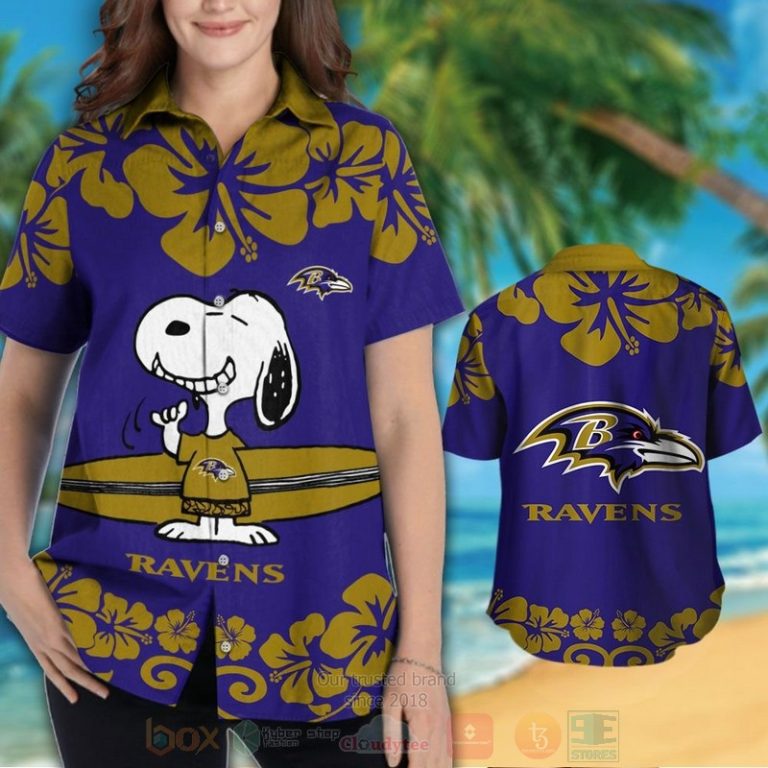 Nfl Baltimore Ravens And Snoopy Hawaiian Shirt, Short - Hot Sale 2025