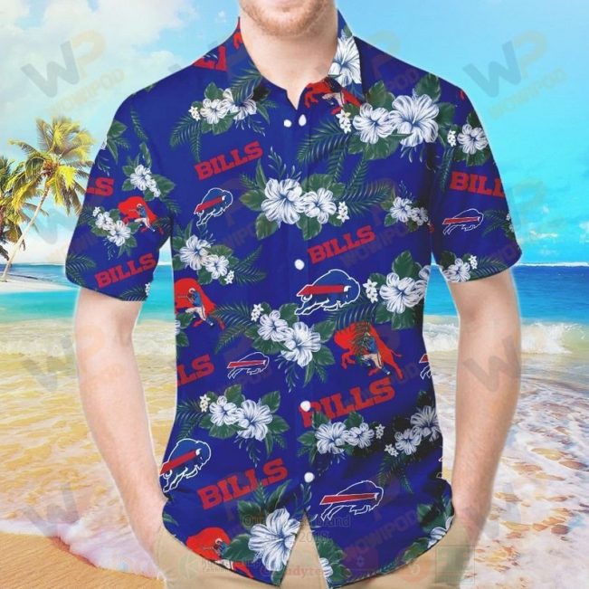 Nfl Buffalo Bills Blue-White Hibiscus Hawaiian Shirt, Short - Hot Sale 2025