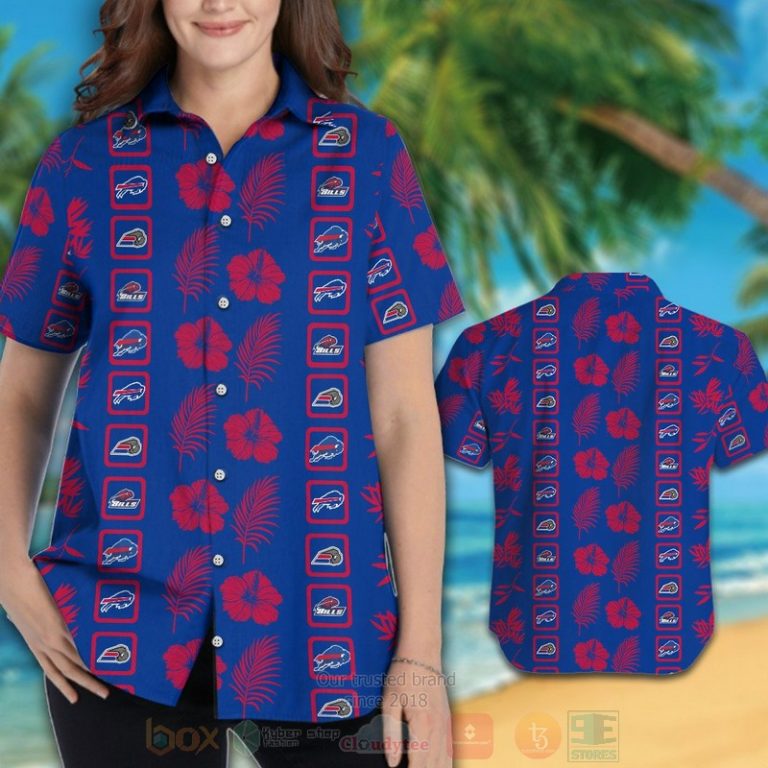 Nfl Buffalo Bills Full Blue-Red Hibiscus Flowers Hawaiian Shirt, Short - Hot Sale 2025
