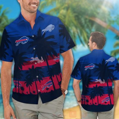 Nfl Buffalo Bills Red-Blue Coconut Tree Hawaiian Shirt, Short - Hot Sale 2025