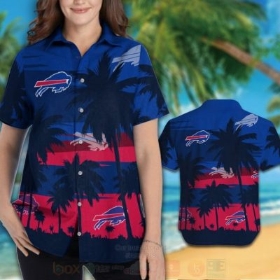 Nfl Buffalo Bills Red-Blue Coconut Tree Hawaiian Shirt, Short - Hot Sale 2025