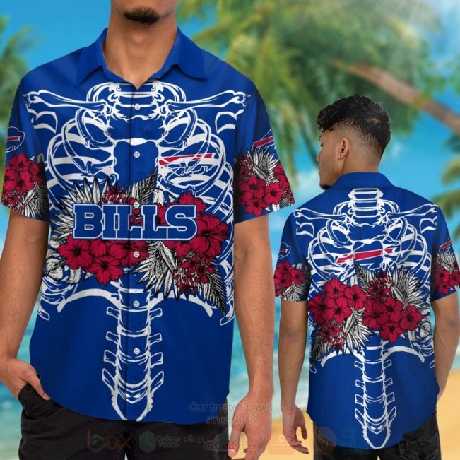 Nfl Buffalo Bills Skeleton Hawaiian Shirt, Short - Hot Sale 2025