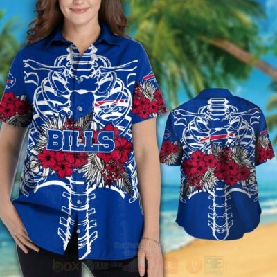Nfl Buffalo Bills Skeleton Hawaiian Shirt, Short - Hot Sale 2025