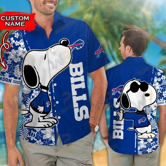 Nfl Buffalo Bills And Snoopy Custom Name Hawaiian Shirt, Short - Hot Sale 2025