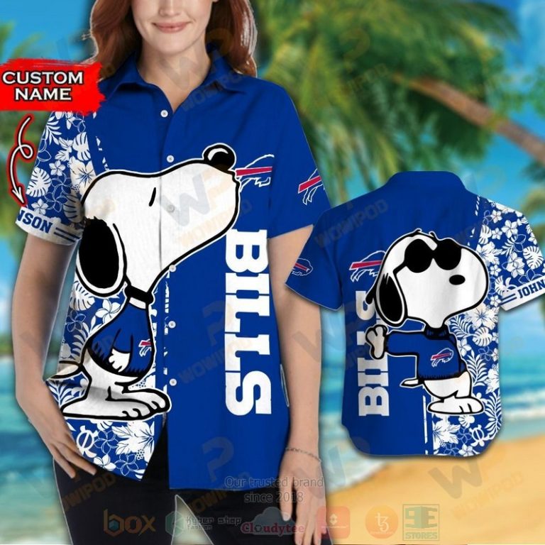 Nfl Buffalo Bills And Snoopy Custom Name Hawaiian Shirt, Short - Hot Sale 2025