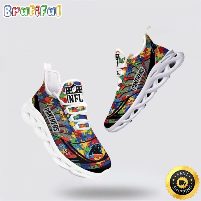NFL Carolina Panthers Autism Awareness Max Soul Shoes Perfect Gift For Football Fans
