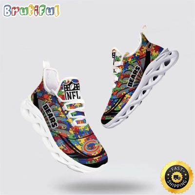 NFL Chicago Bears Autism Awareness Max Soul Shoes Perfect Gift For Football Fans