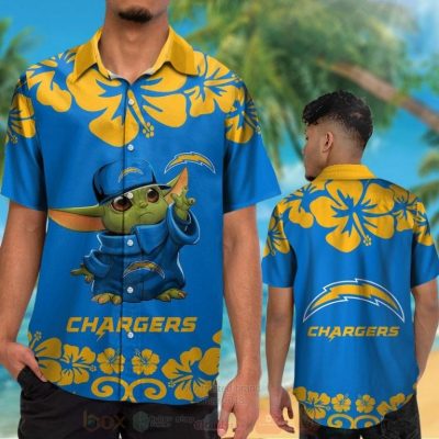 Nfl Los Angeles Chargers Baby Yoda Hawaiian Shirt, Short - Hot Sale 2025